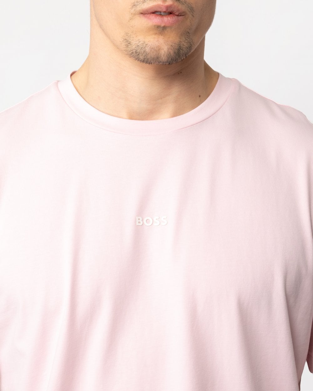 BOSS Orange TChup Mens Crew Neck Small Logo T-Shirt - Light/Pastel Pink 682
