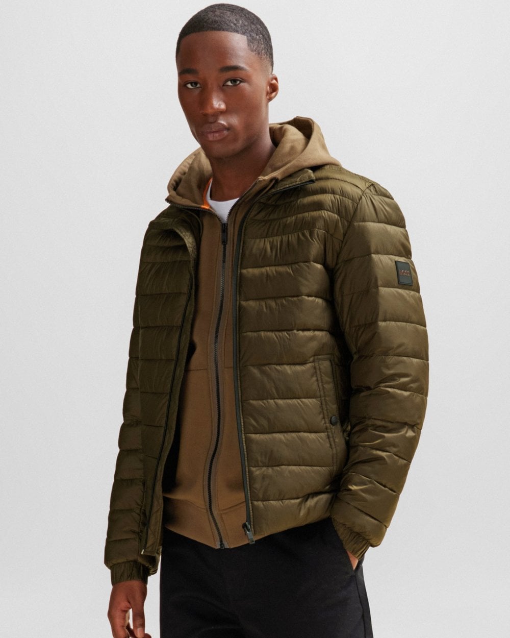 BOSS Orange Oden 1 Mens Lightweight Padded Jacket with Water-Repellent Finish