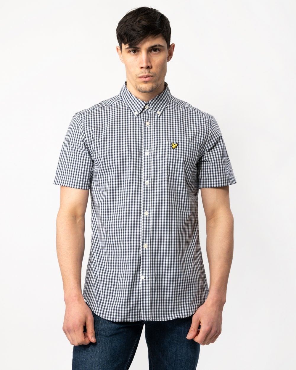 Lyle & Scott Mens Short Sleeve Slim Gingham Shirt
