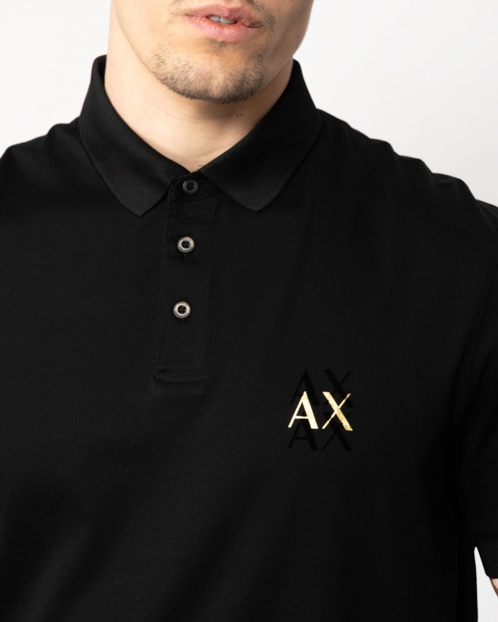 Armani Exchange Armani Exchange Mens Gold AX Logo Polo Shirt