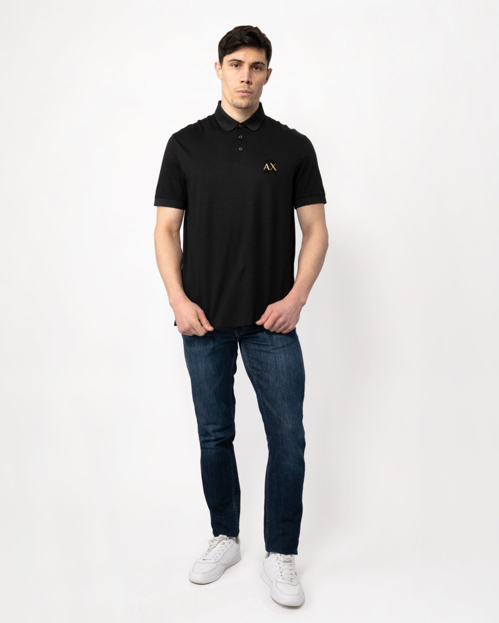 Armani Exchange Armani Exchange Mens Gold AX Logo Polo Shirt