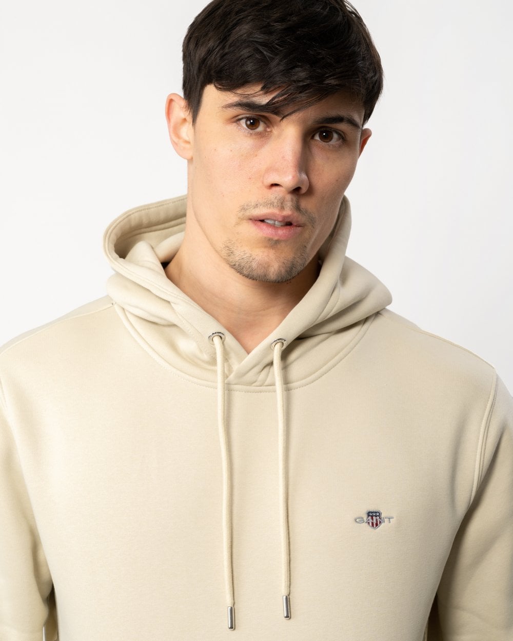 GANT Mens Regular Fit Shield Logo Pullover Hoodie - 239 Silky Beige