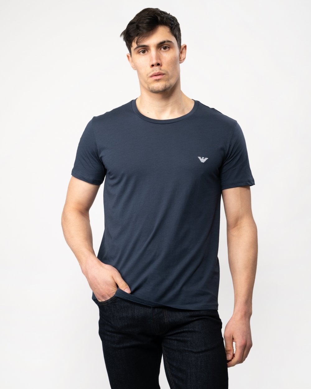 Emporio Armani Mens Eagle Logo Beach T-Shirt