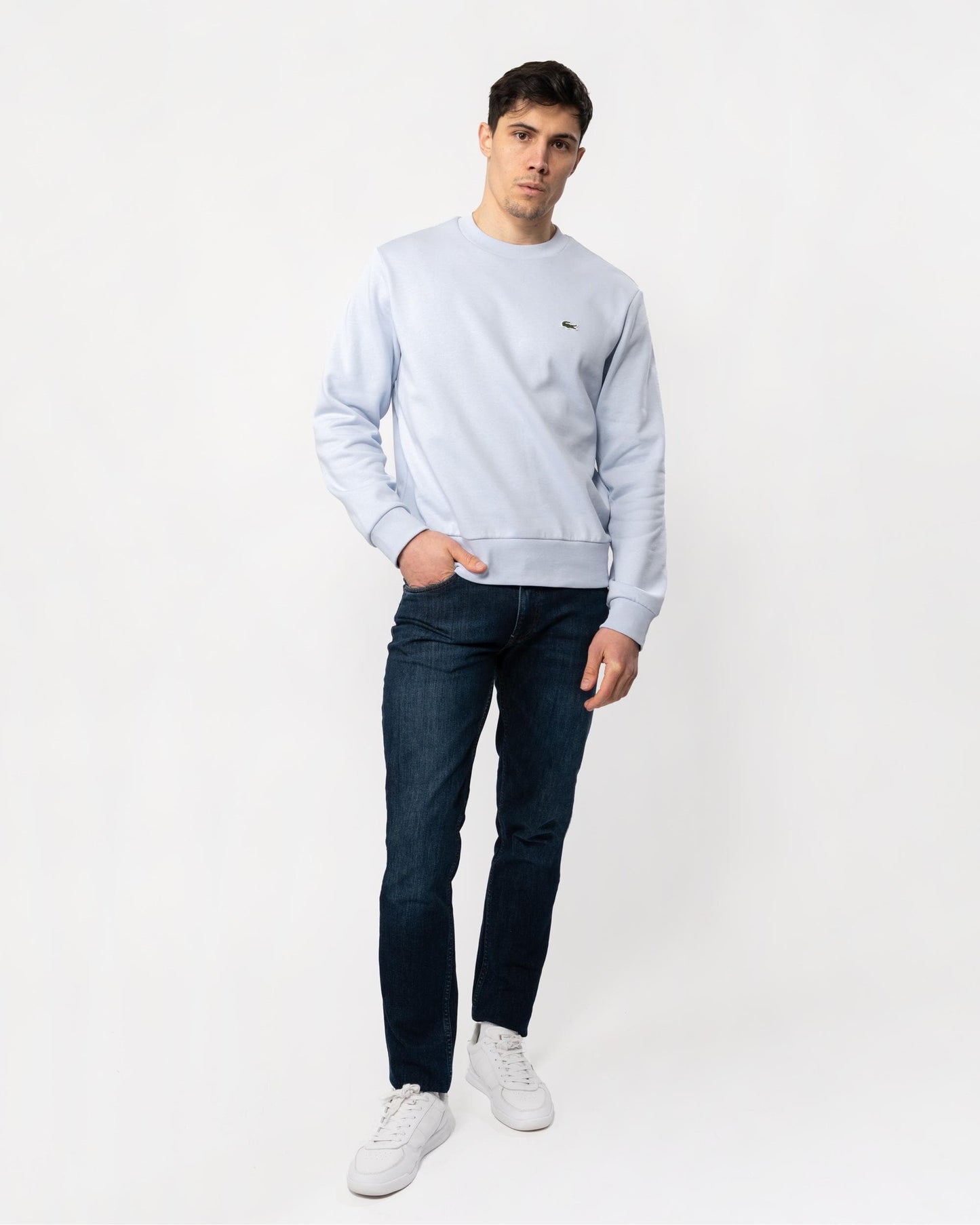Lacoste Mens Crew Neck Fleece Sweatshirt - Phoenix Blue J2G