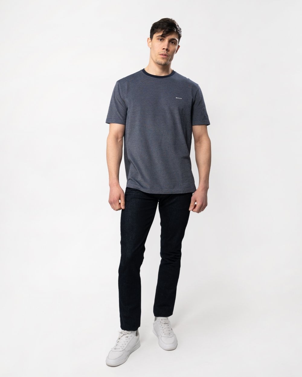 GANT GANT Mens 4-Col Oxford Regular Short Sleeve T-Shirt