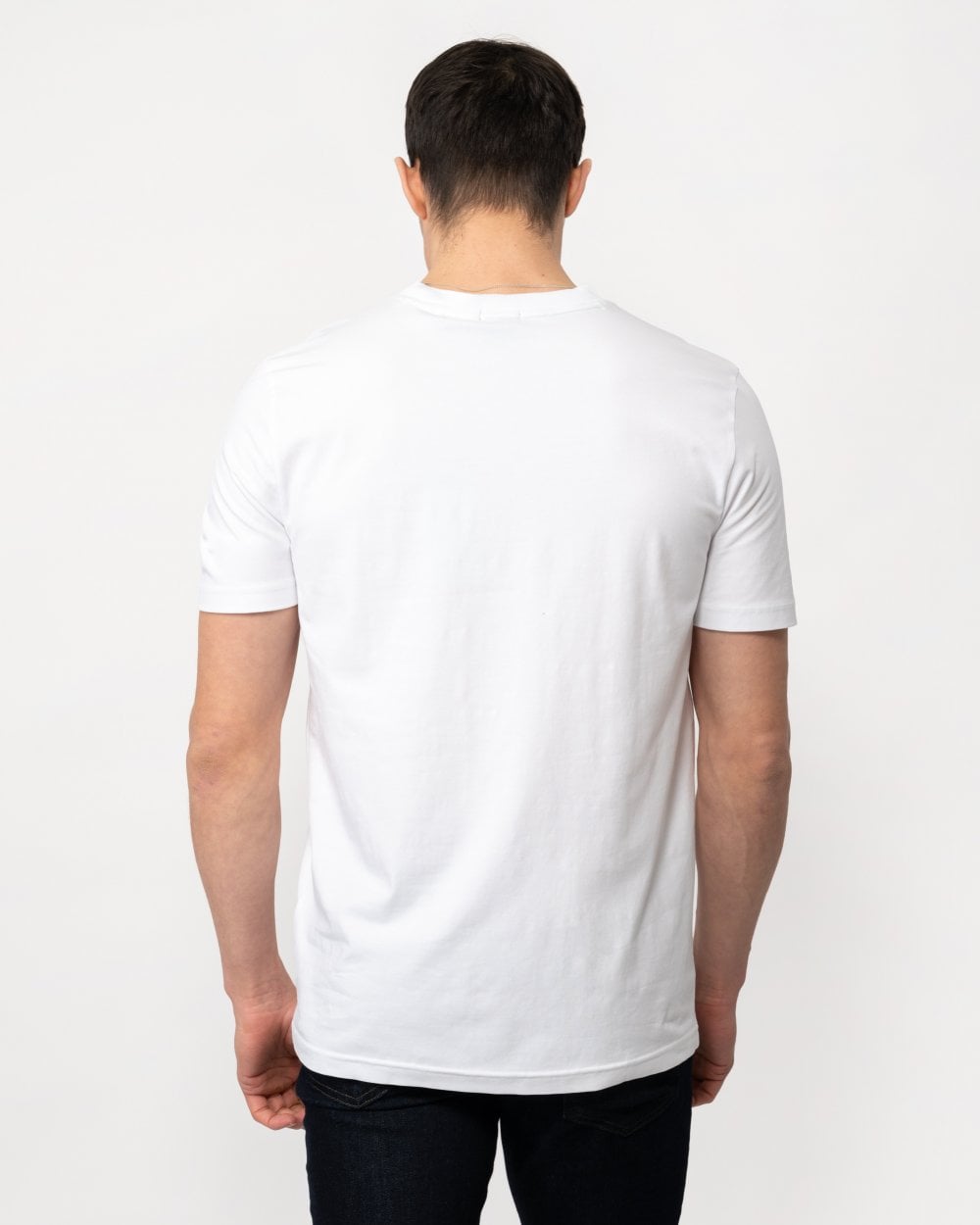 BOSS Green Tee V Mens Stretch Cotton V-Neck T-Shirt - White 100