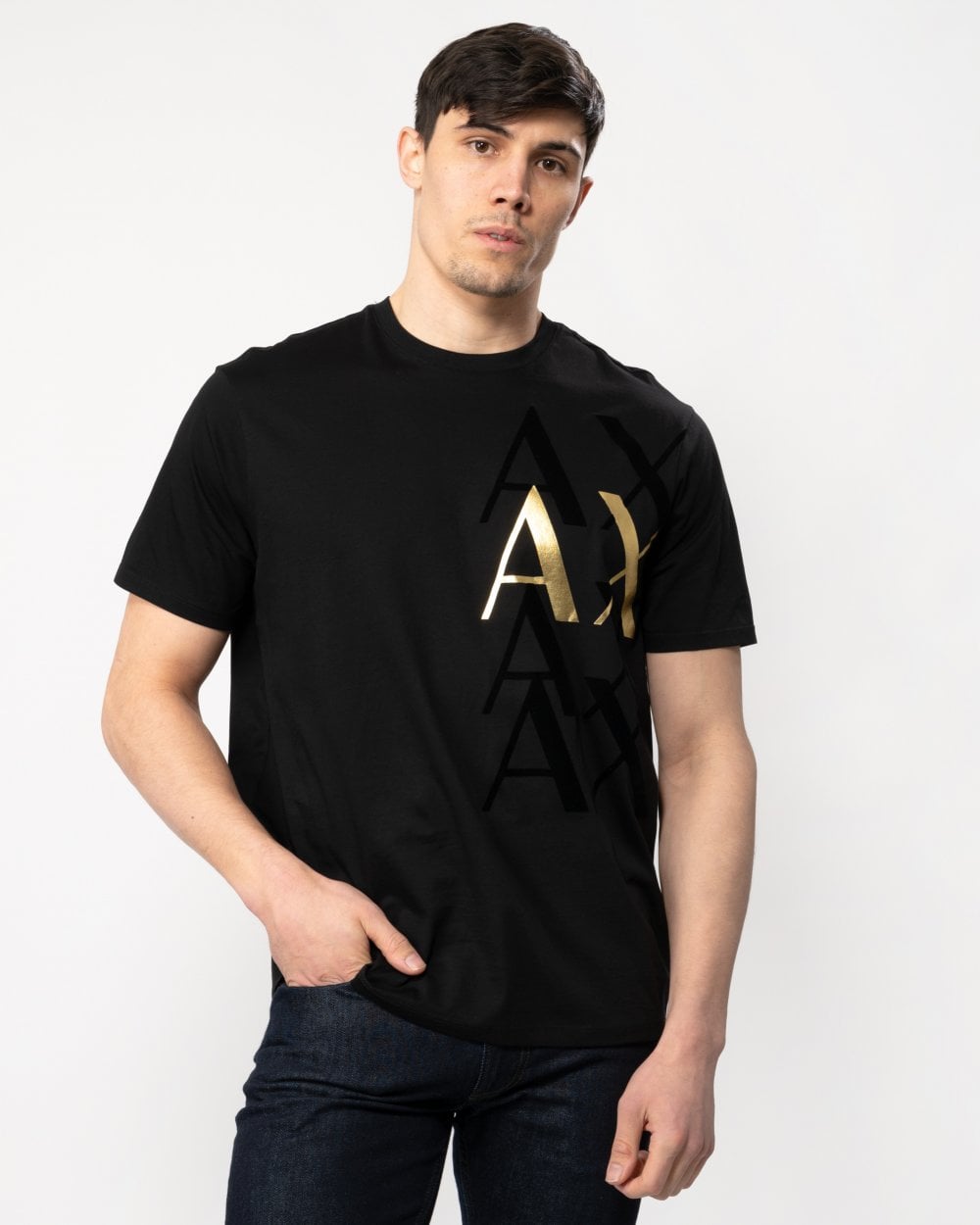 Armani Exchange Armani Exchange Mens Metallic Logo T-Shirt