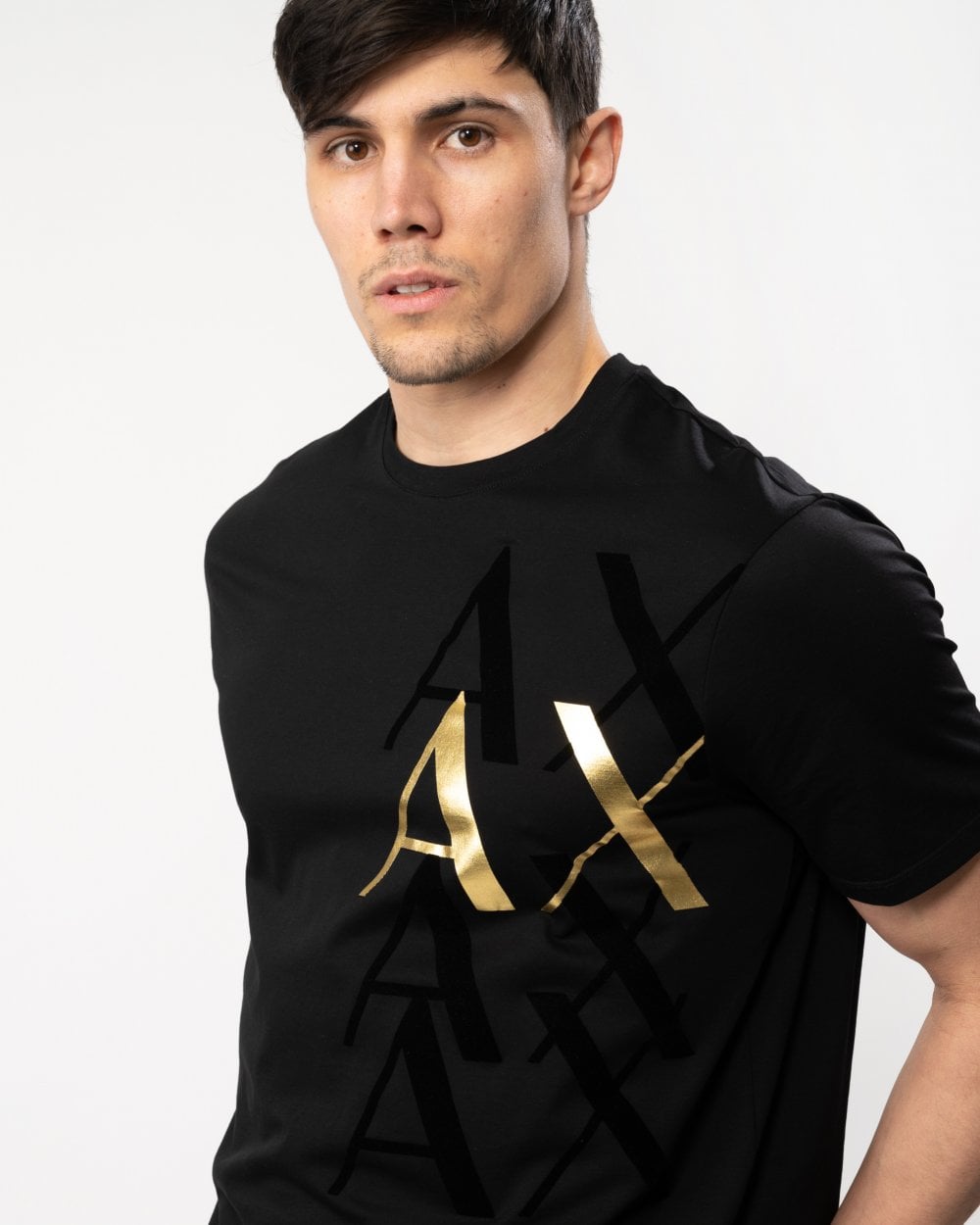 Armani Exchange Armani Exchange Mens Metallic Logo T-Shirt