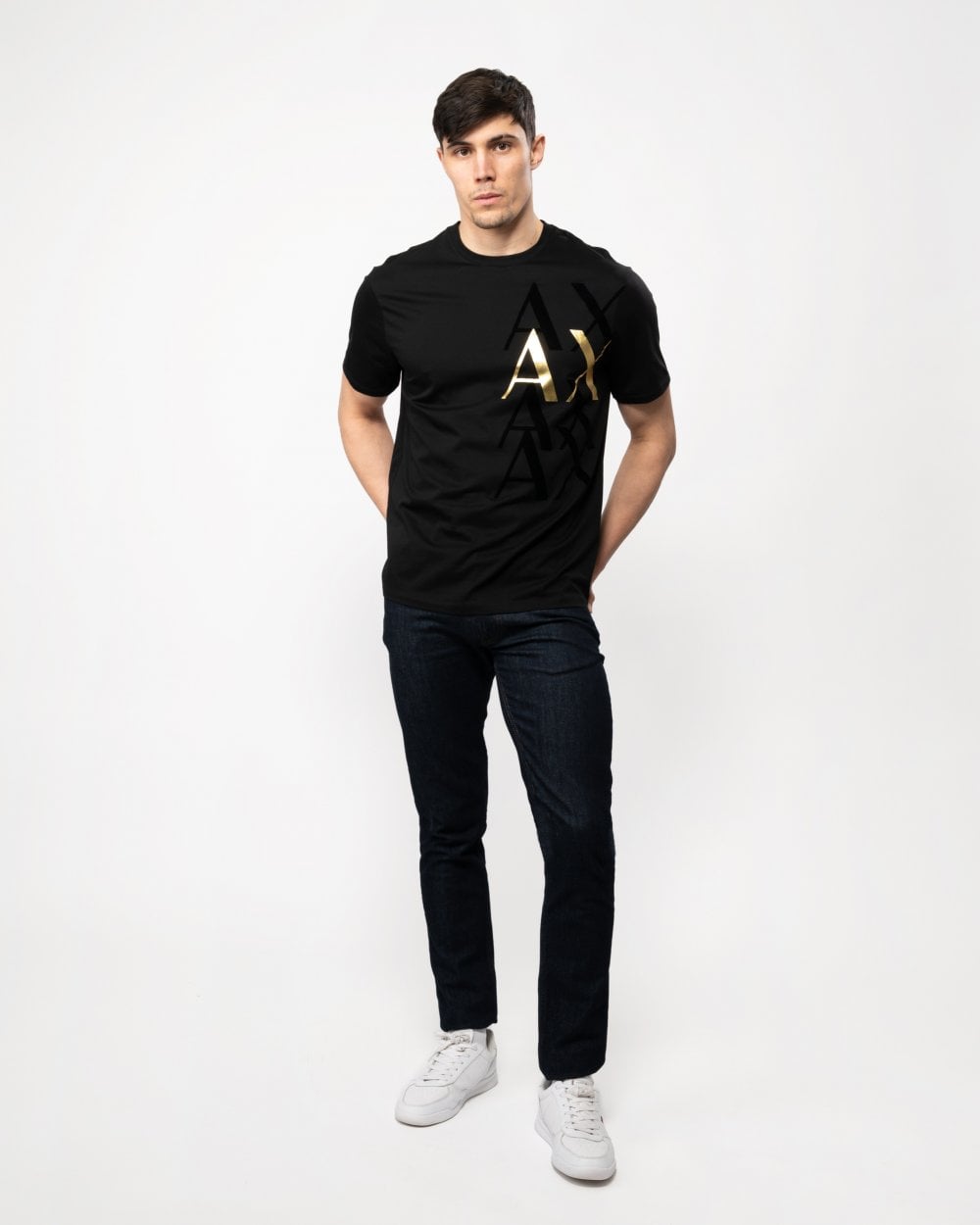 Armani Exchange Armani Exchange Mens Metallic Logo T-Shirt