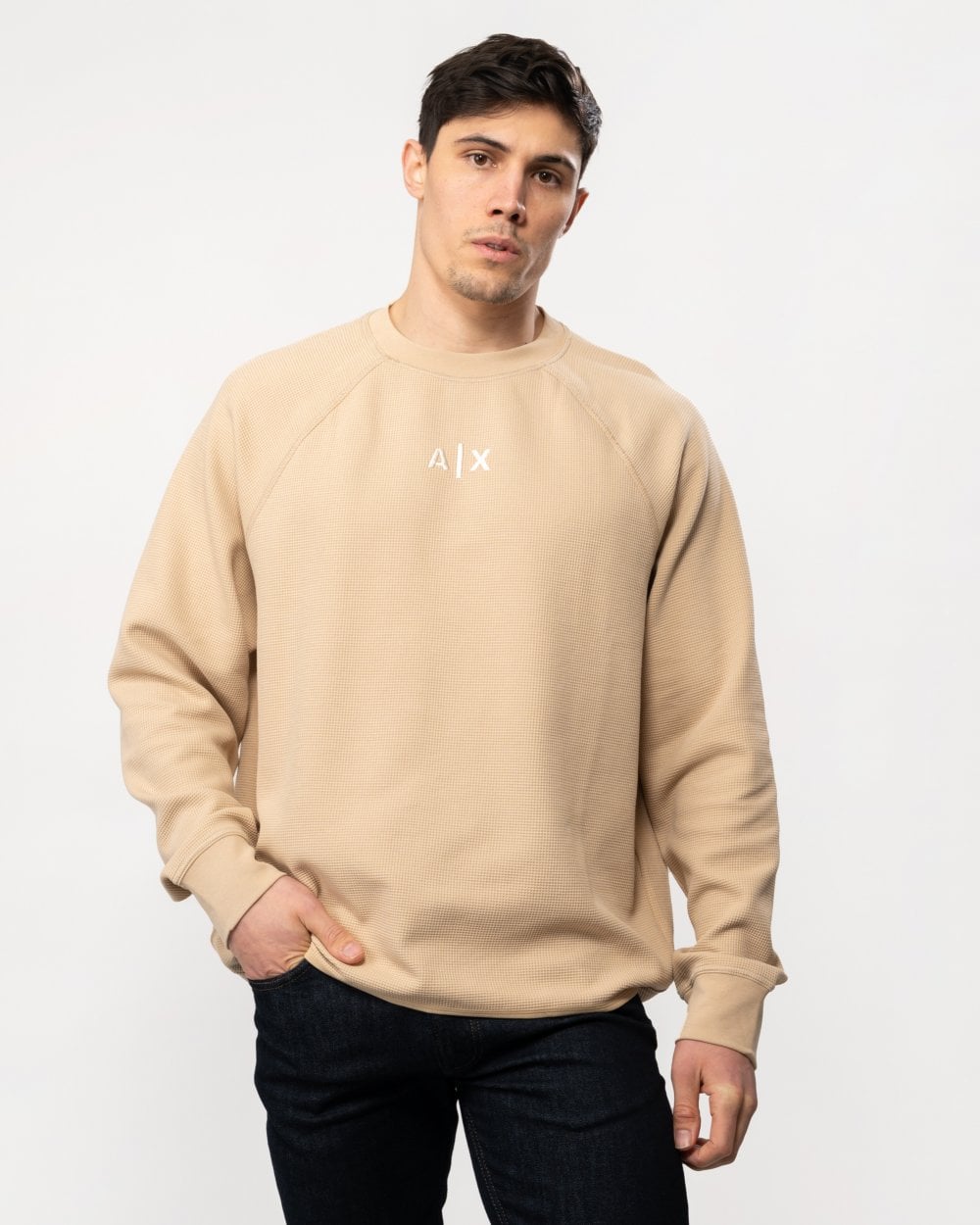 Armani Exchange Armani Exchange Mens AX Center Logo Crew Neck Sweatshirt