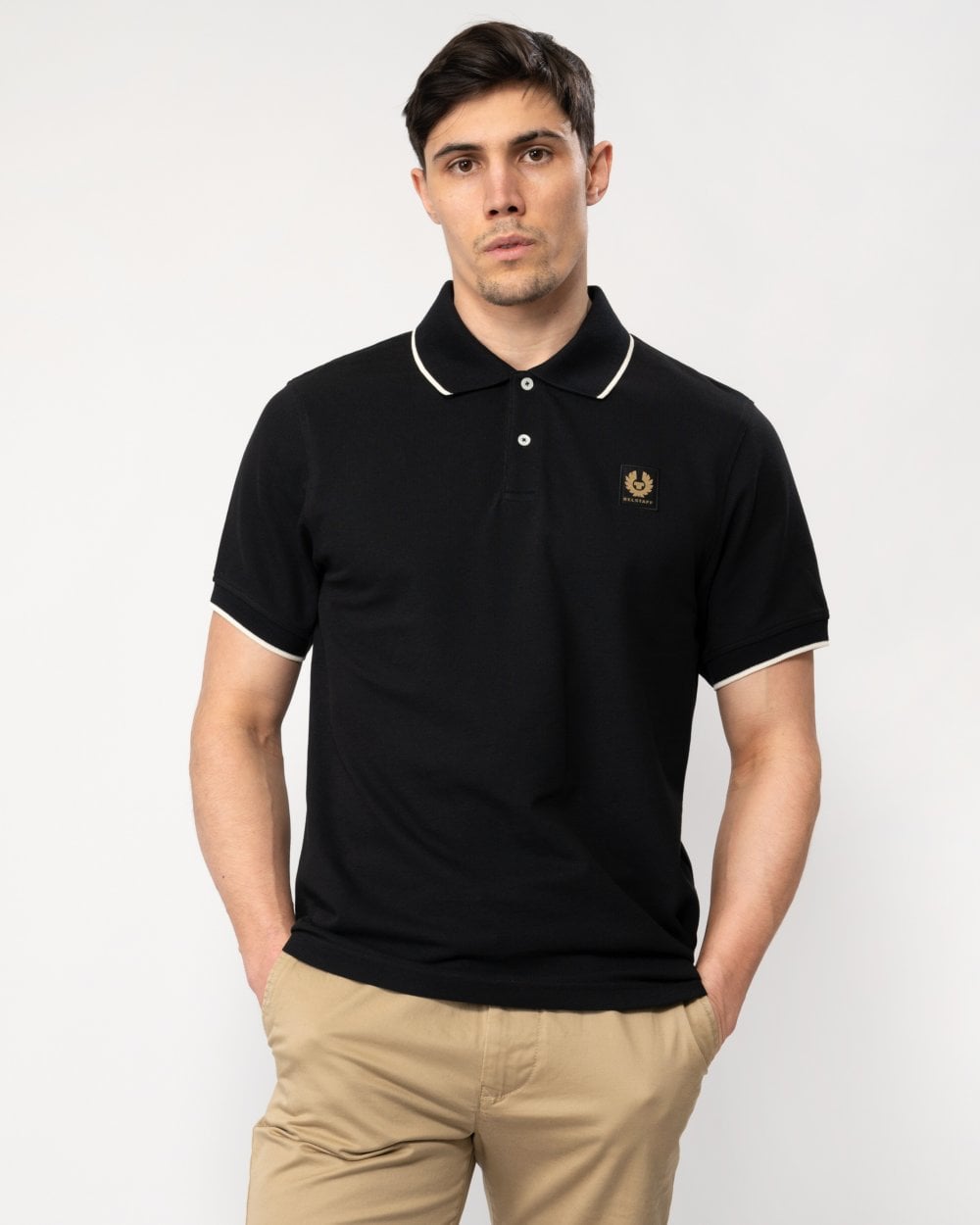 Belstaff Mens Tipped Polo - Black