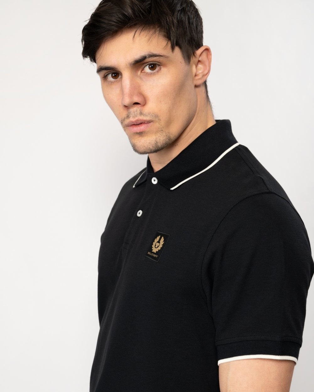 Belstaff Mens Tipped Polo - Black