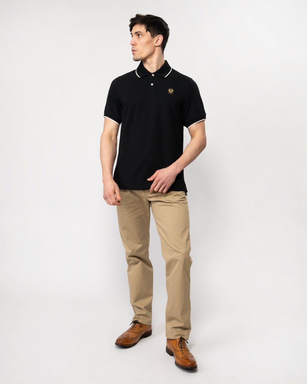 Belstaff Mens Tipped Polo - Black