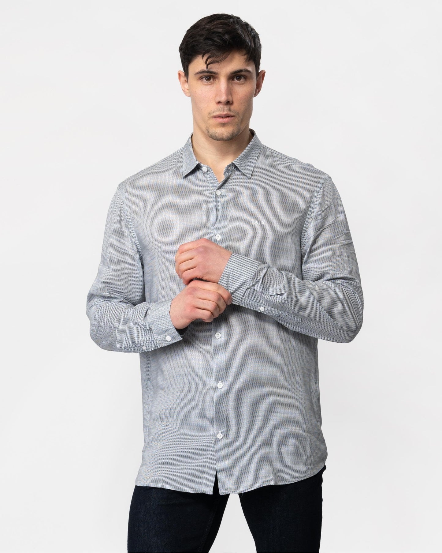 Armani Exchange Mens Long Sleeve Pattern Print Shirt