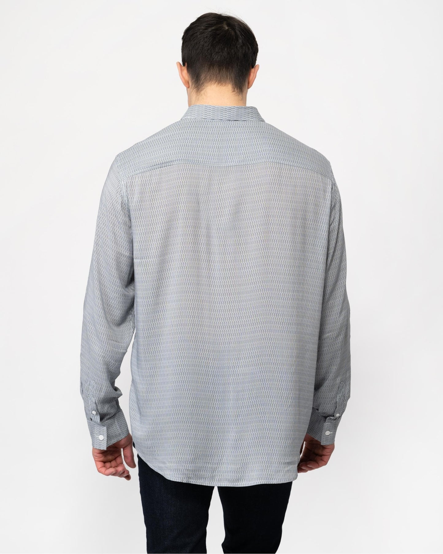 Armani Exchange Mens Long Sleeve Pattern Print Shirt - W/Quarry Irregular Lines 71BA