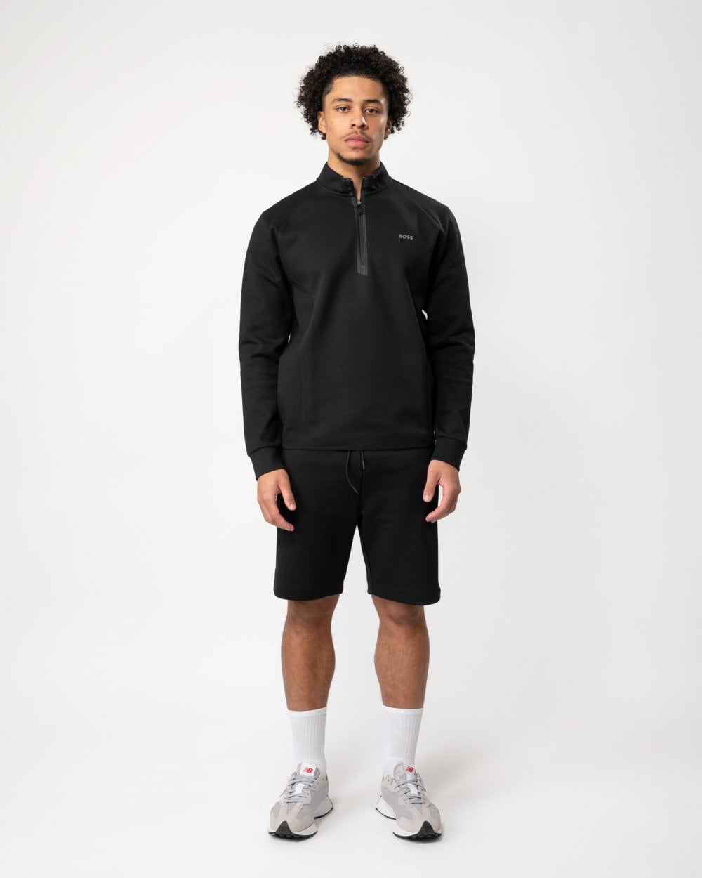 BOSS Green BOSS Green Sweat 1 Mens Quarter Zip Funnel Neck Sweatshirt