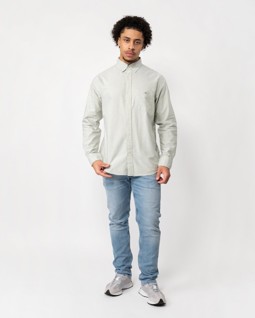 GANT Mens Regular Fit Long Sleeve Oxford Shirt - 345 Milky Matcha