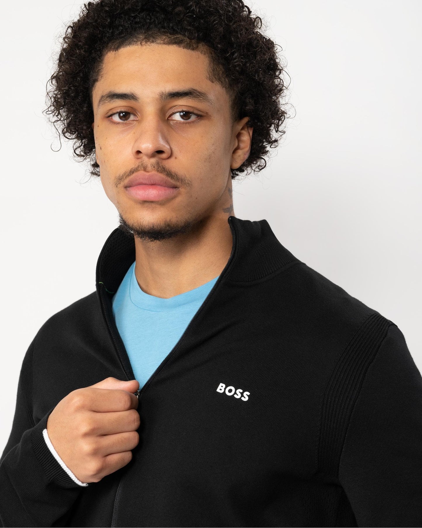 BOSS Green Ever-X Full Zip Mens Cardigan - Black 001