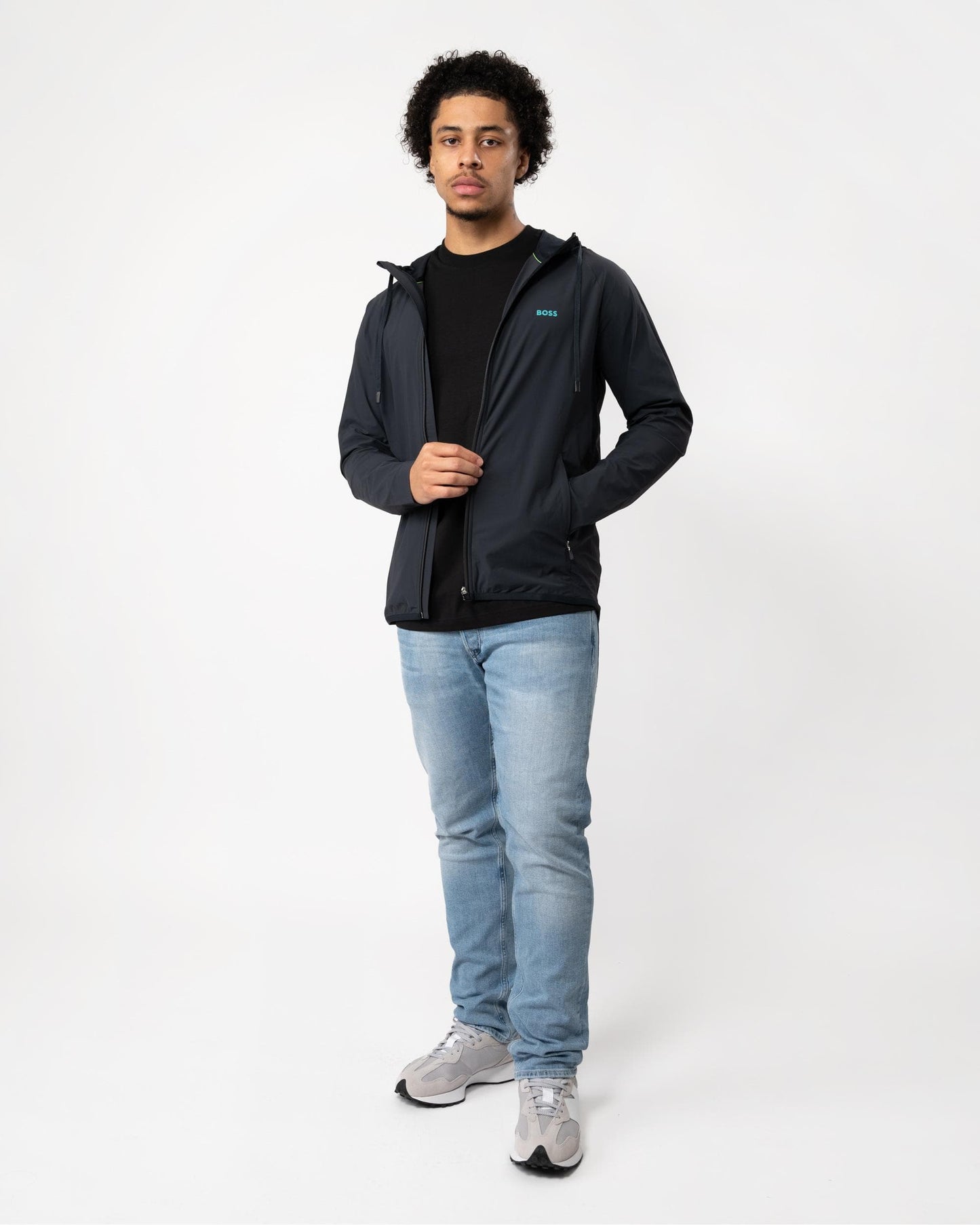 BOSS Green BOSS Green Sicon Active 1 Mens Zip-Up Hoodie with Decorative Reflective Details