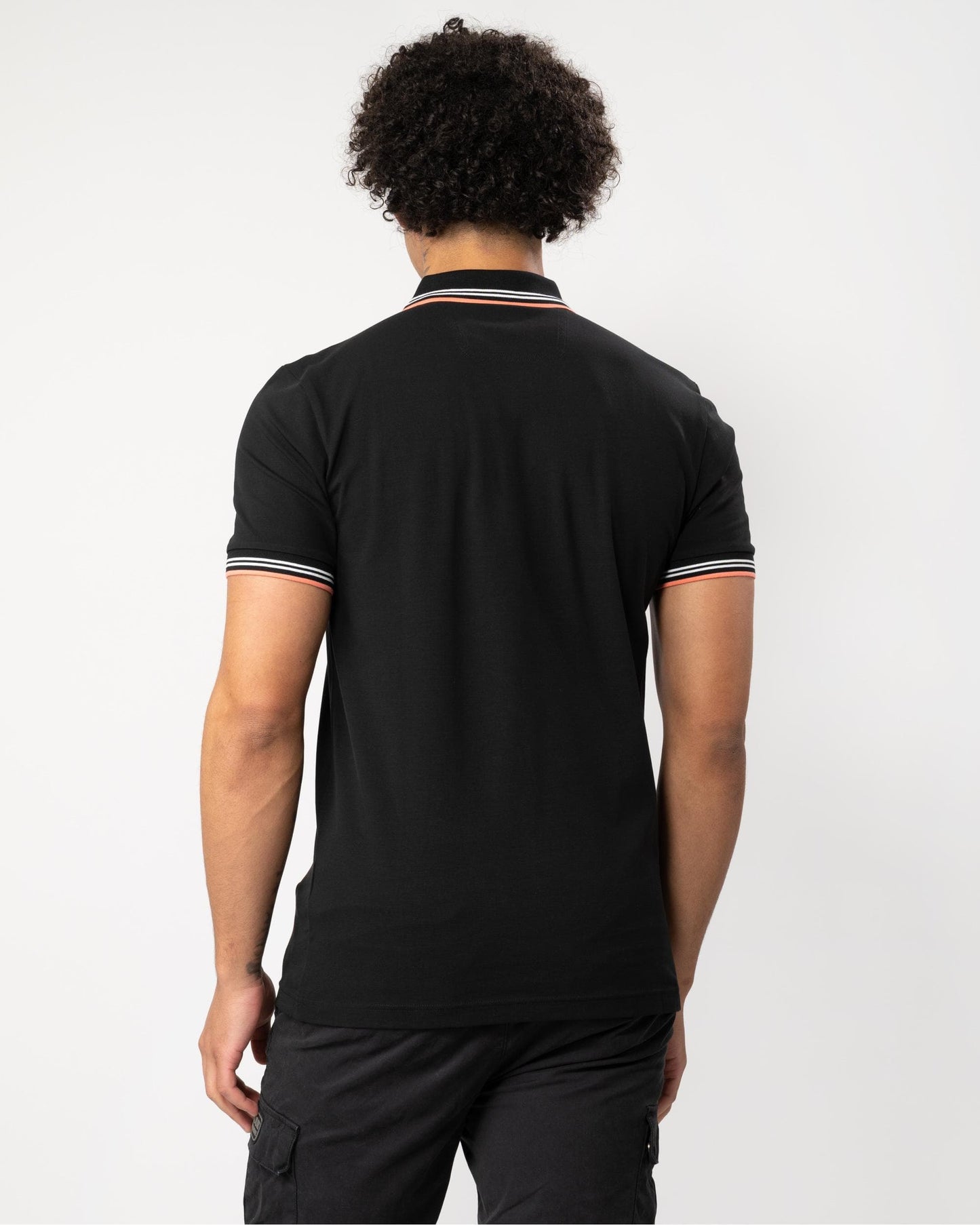 BOSS Green Paul Mens Short Sleeve Polo Shirt With Contrast Tipping - Black 003
