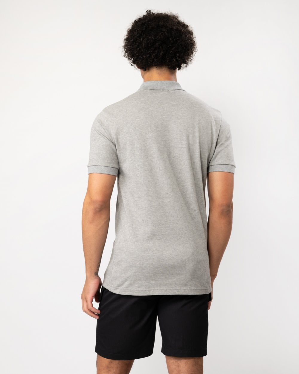 BOSS Orange Passenger Mens Stretch-Cotton Slim-Fit Polo Shirt with Logo Patch - Light/Pastel Grey 051