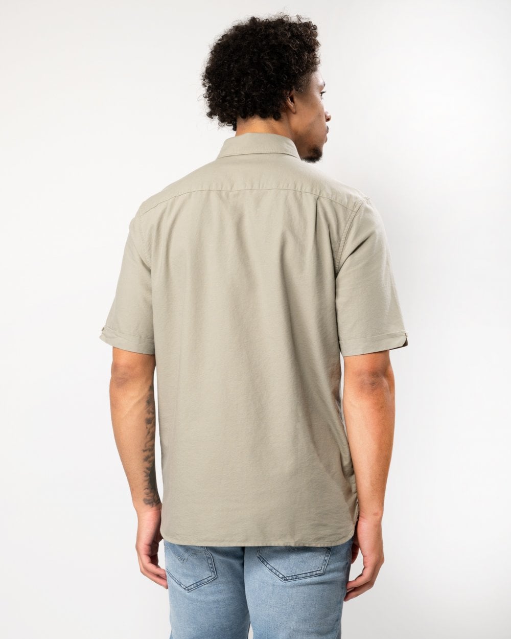Fred Perry Mens Short Sleeve Oxford Shirt - Warm Grey U54