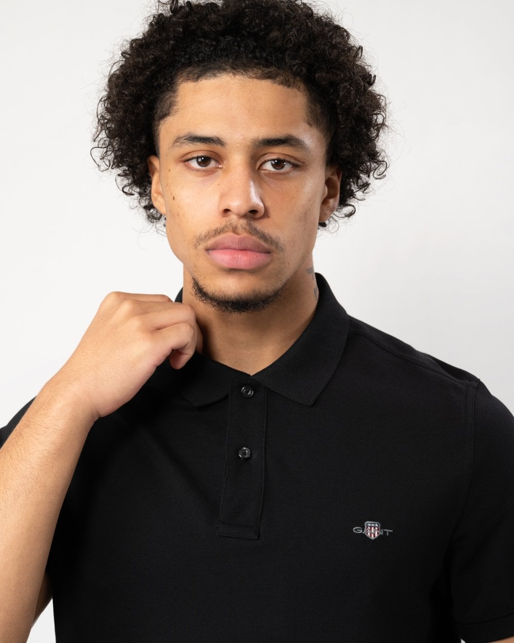 GANT Mens Regular Fit Short Sleeve Shield Logo Pique Polo NOS - 5 Black