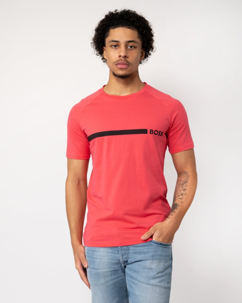 BOSS Orange Mens Slim Fit Beach T-Shirt