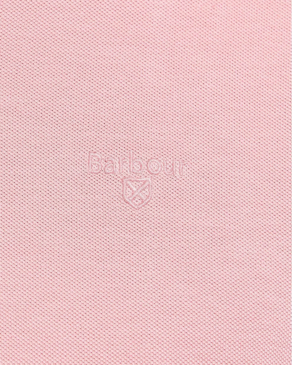 Barbour Wash Sports Mens Polo Shirt - Pink Salt