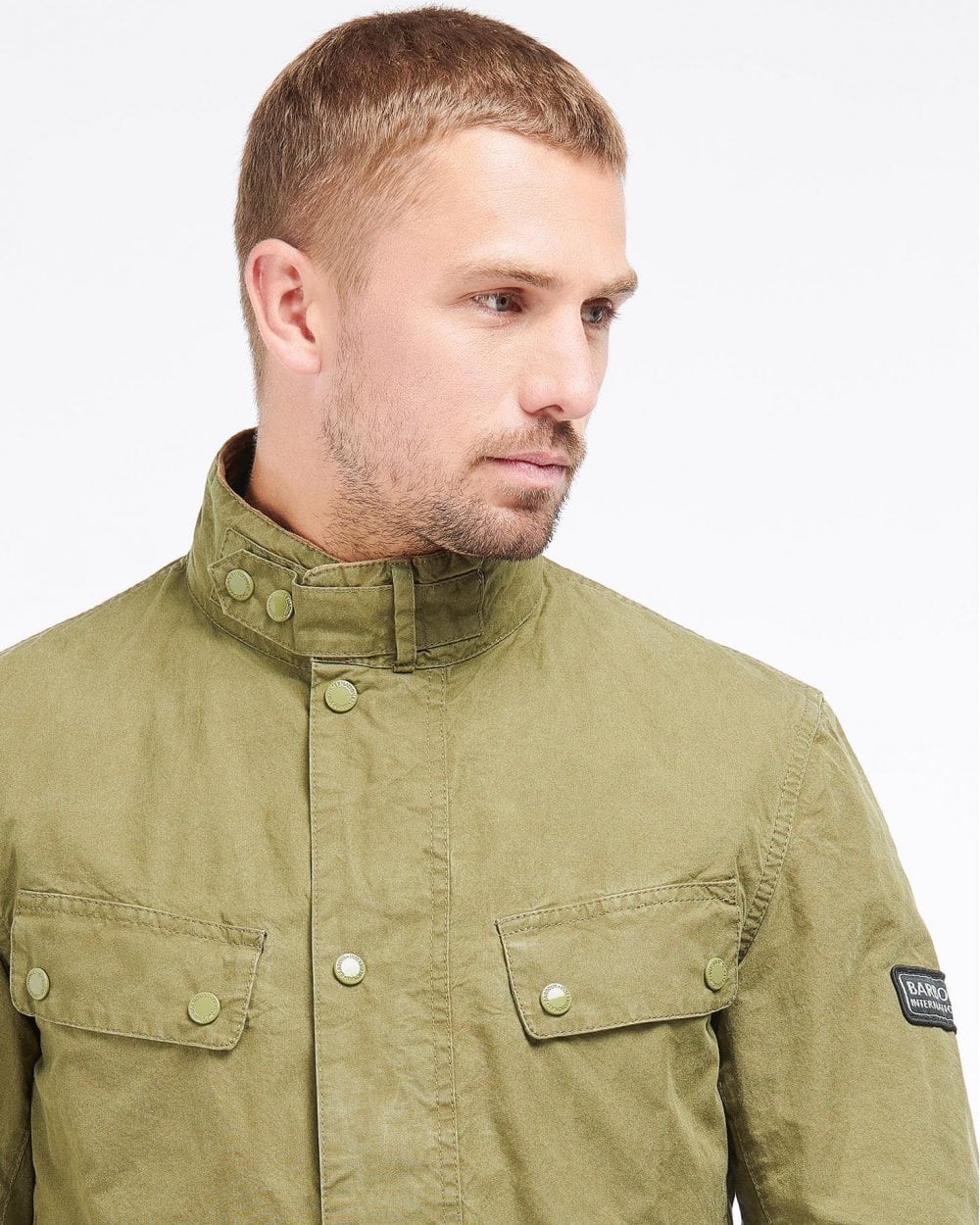 Barbour International Summer Wash Duke Mens Jacket - Dusky Green