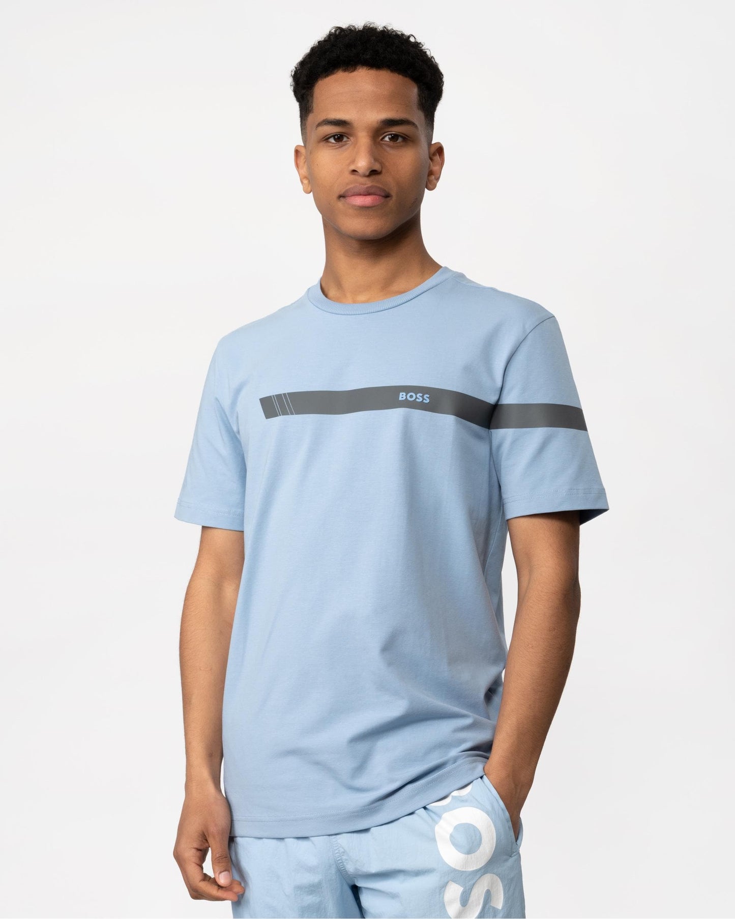 BOSS Green Tee 2 Mens Strip Logo T-Shirt