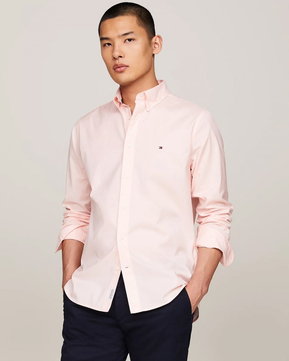 Tommy Hilfiger Flex Poplin Long Sleeve Mens Shirt