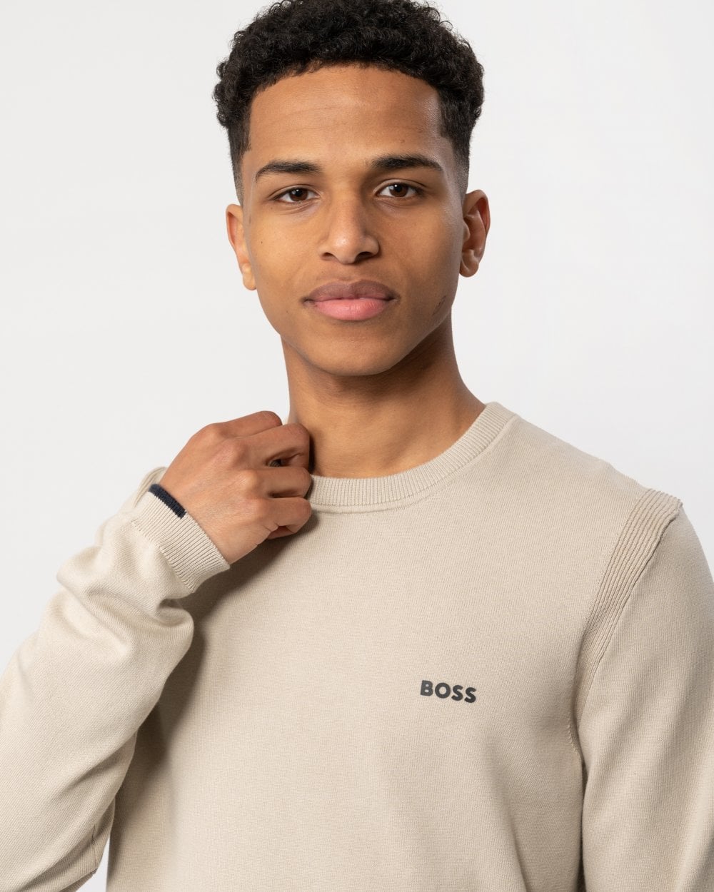 BOSS Green Ever-X Crew Neck Mens Jumper - Natural 271