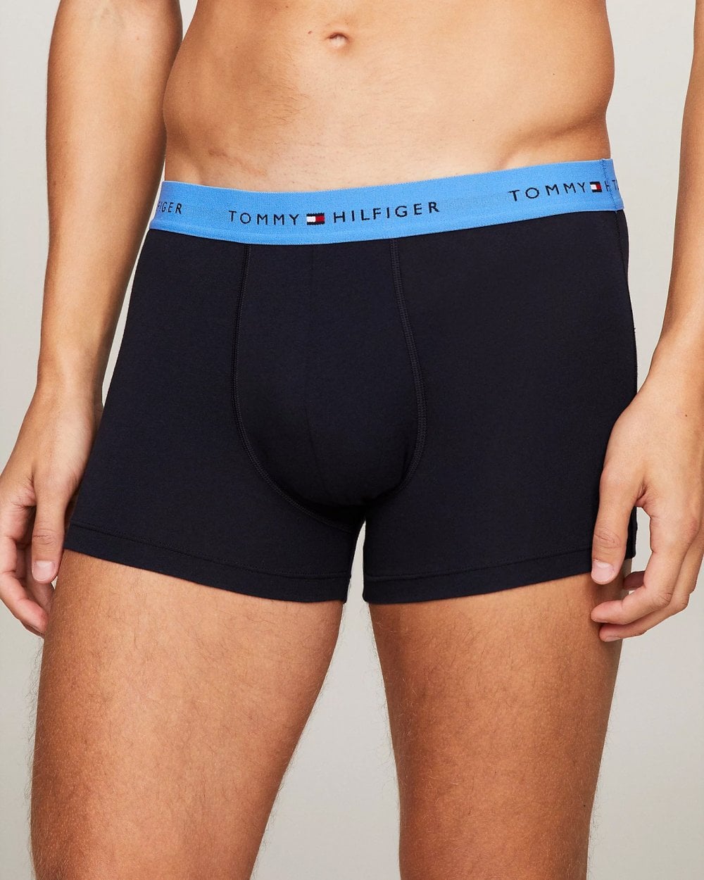 Tommy Hilfiger 3 Pack Mens Colour Waistband Trunks - Valley Yellow/Blue Spell/Desert Sky