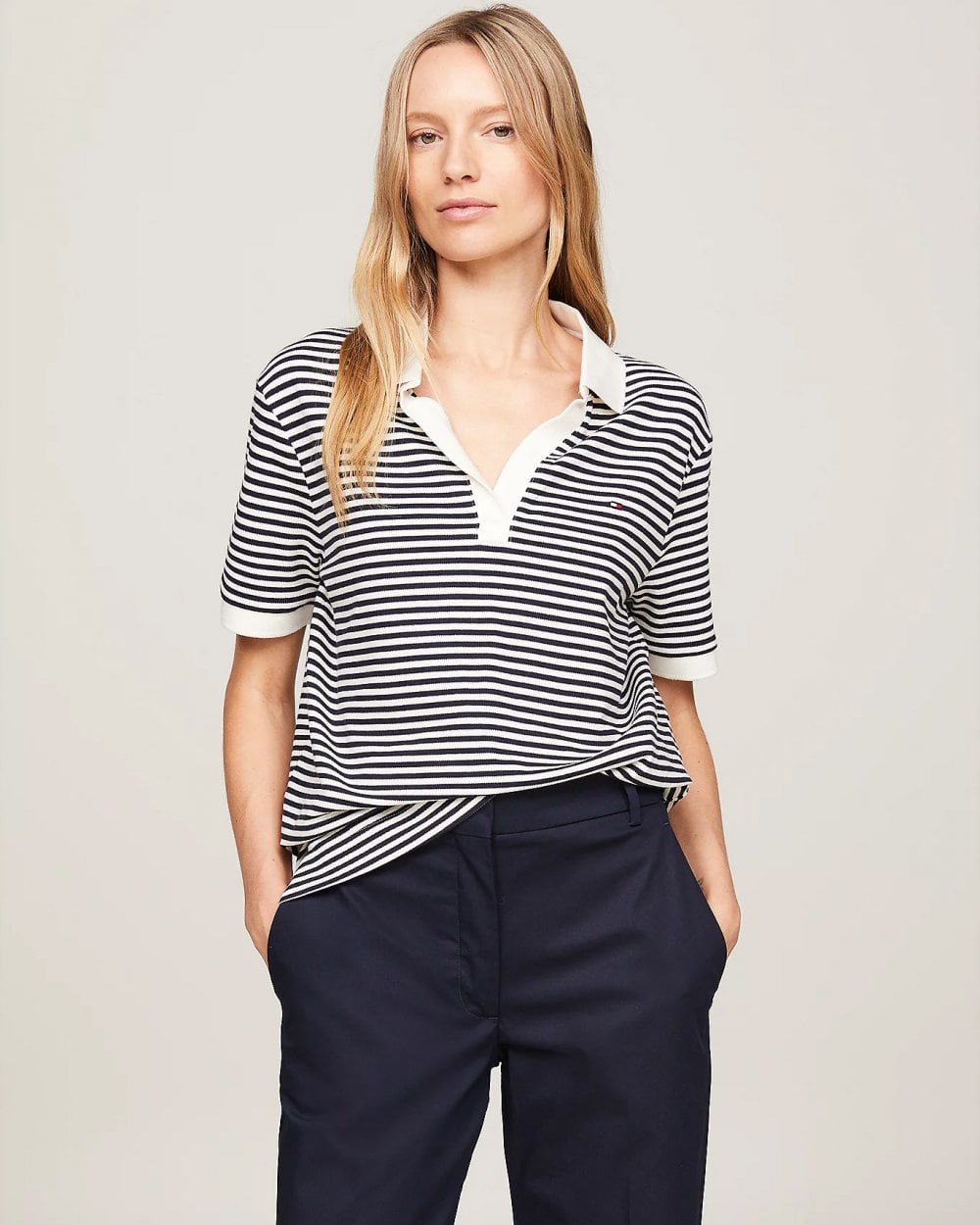 Tommy Hilfiger Relax Open Placket Lyocell Womens Polo