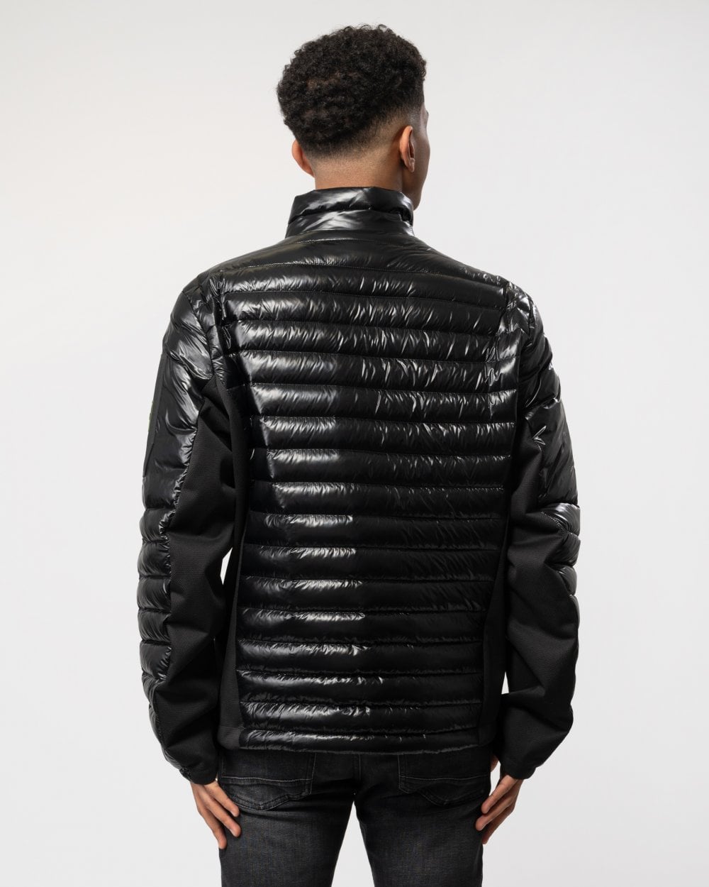 BOSS Green J Techno Mens Lightweight Water-Repellent Jacket With Down Filling - Black 001