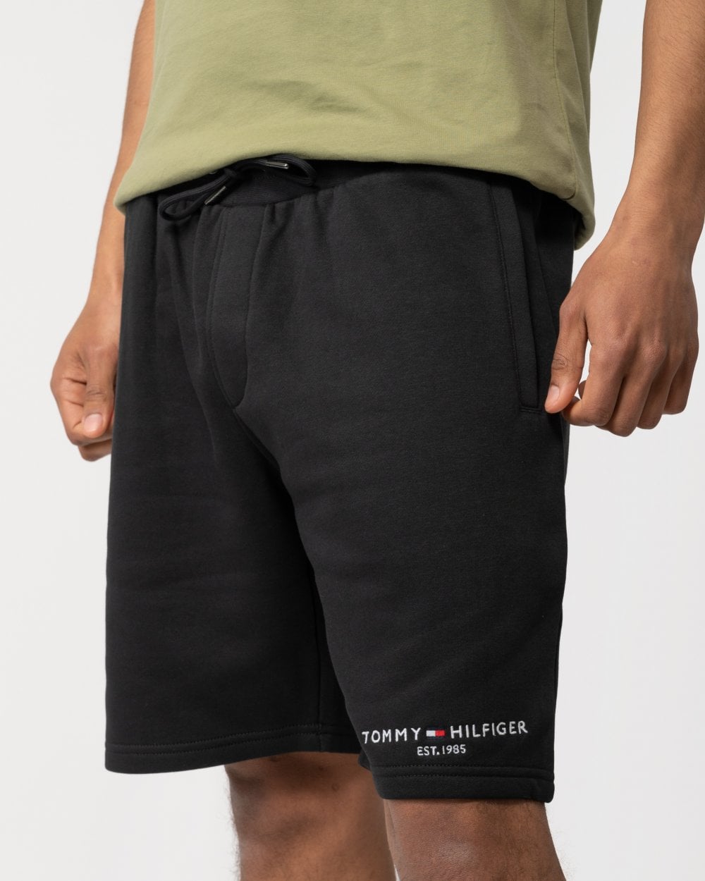 Tommy Hilfiger Small Tommy Logo Mens Sweat Shorts - Black
