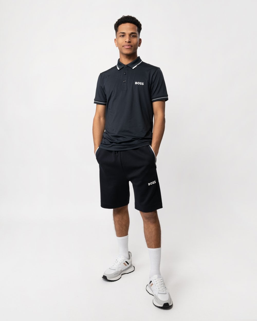 BOSS Green Paul Pro Mens Tipped Polo Shirt - Dark Blue 403