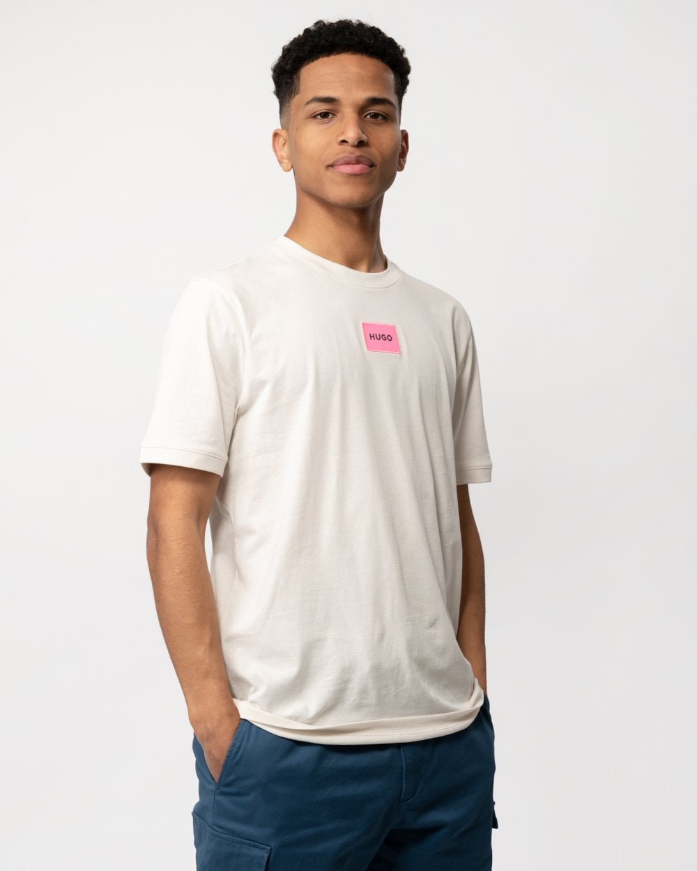 HUGO Diragolino212 Label Logo Mens T-Shirt
