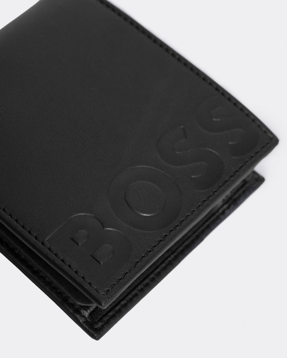 BOSS Orange Big BB Mens Embossed Logo Grained Leather Wallet