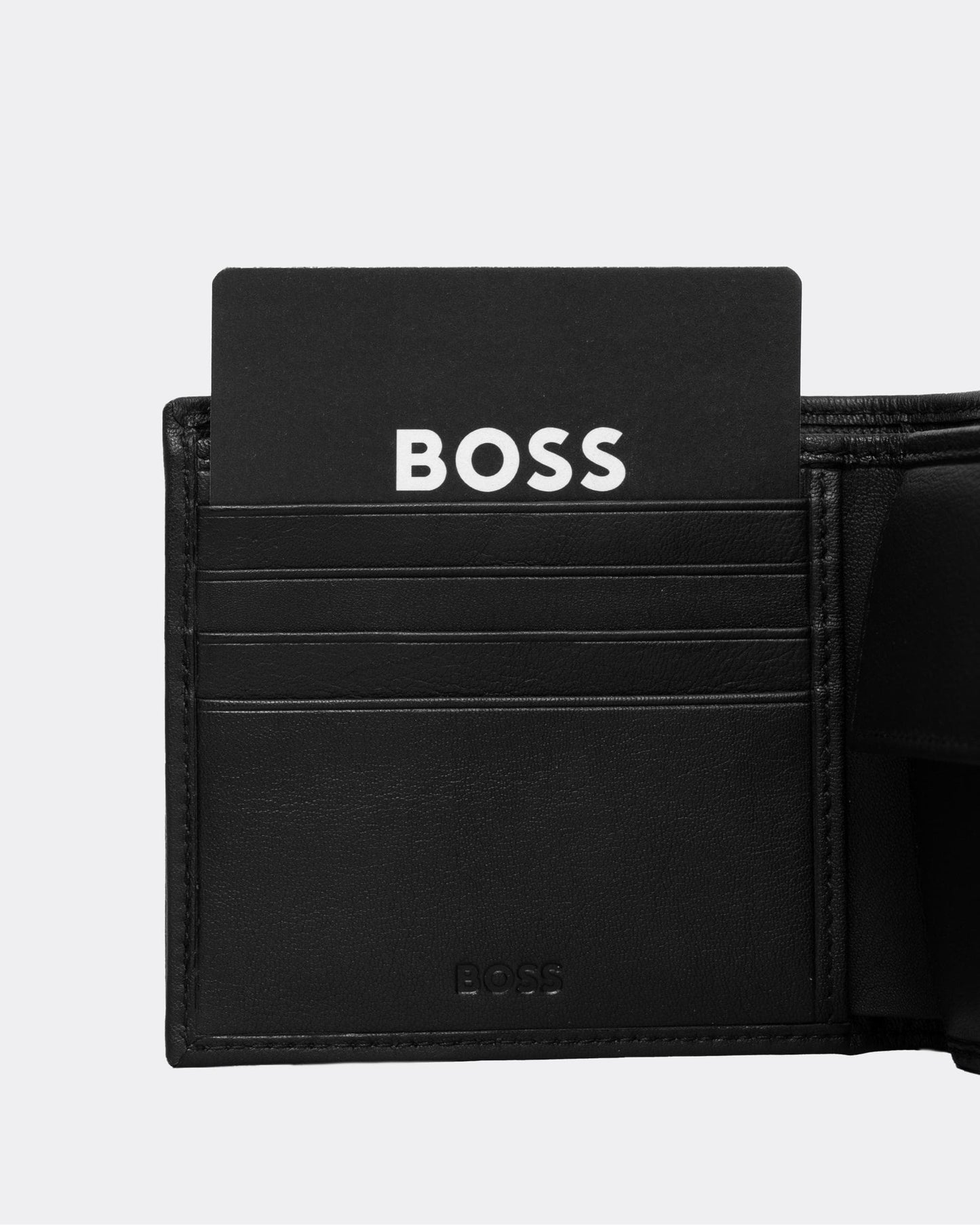 BOSS Orange Big BB Mens Embossed Logo Grained Leather Wallet