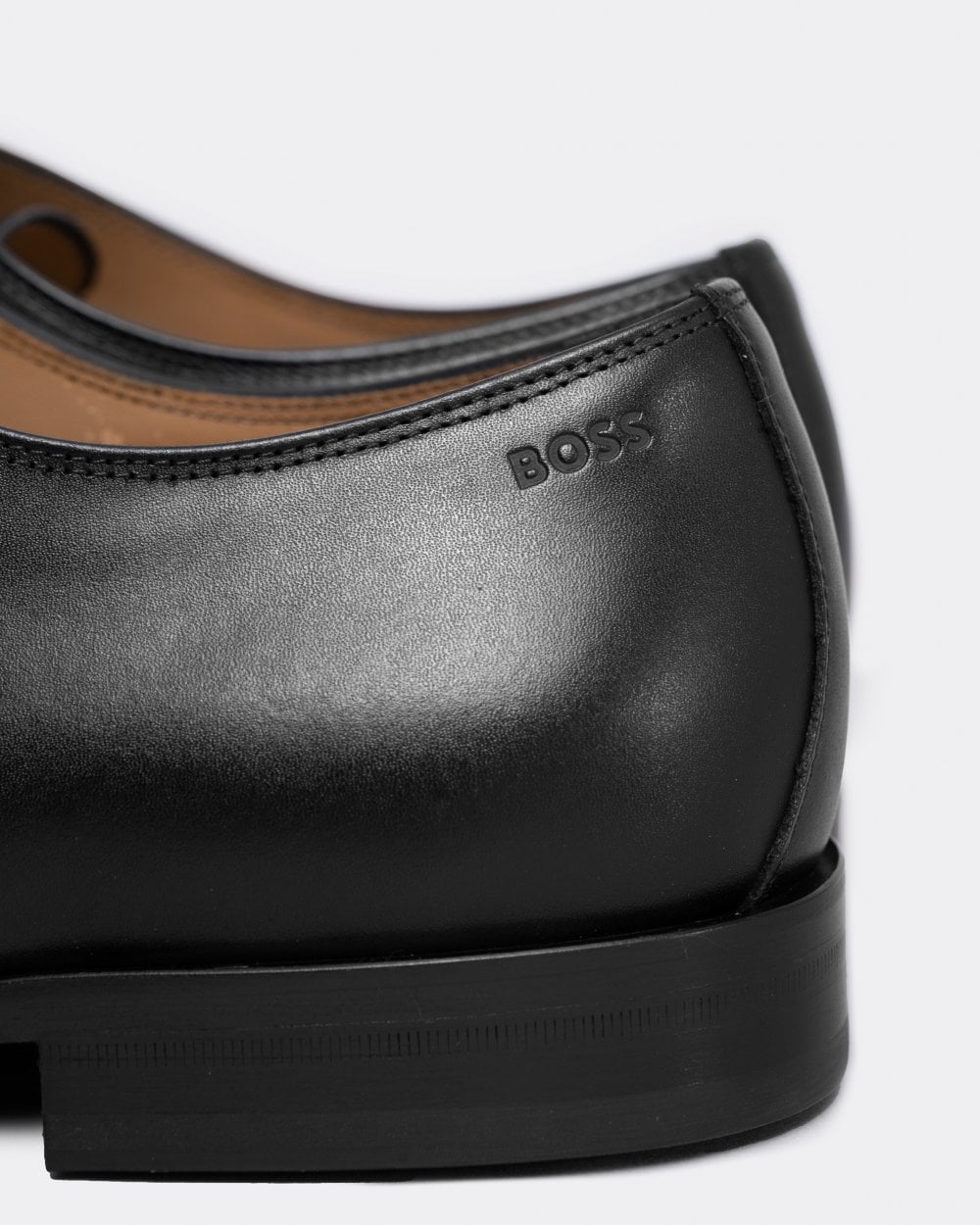 BOSS Orange Lisbon Mens Leather Derby Shoes With Leather Lining - Black 001