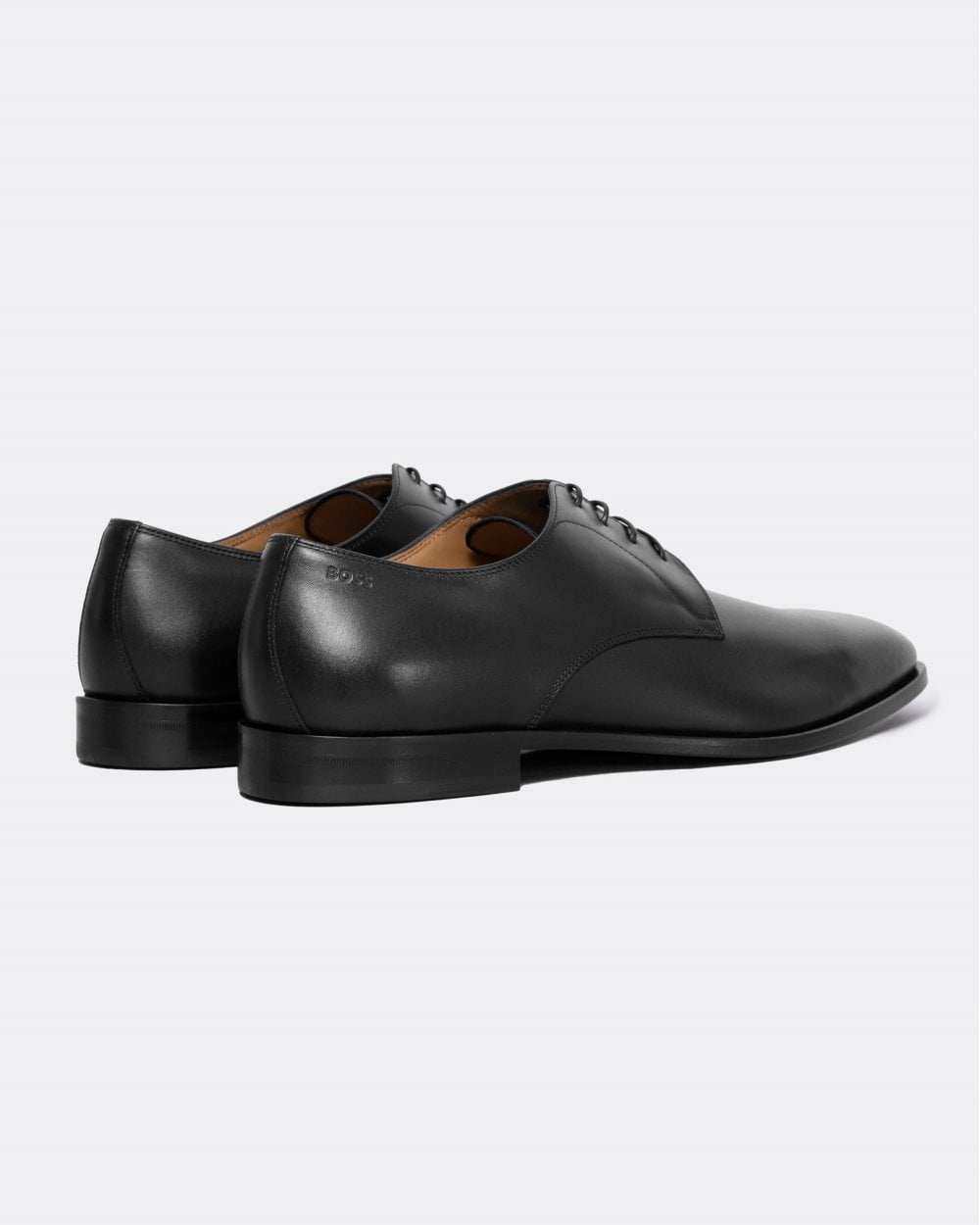 BOSS Orange Lisbon Mens Leather Derby Shoes With Leather Lining - Black 001