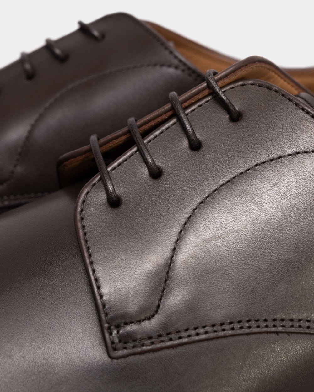 BOSS Orange Lisbon Mens Leather Derby Shoes With Leather Lining - Dark Brown 202