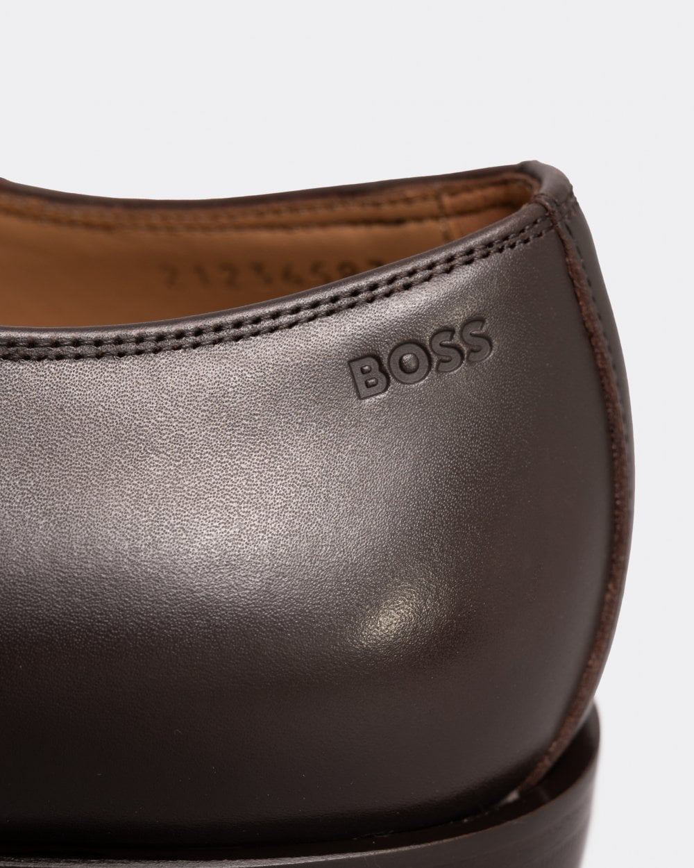 BOSS Orange Lisbon Mens Leather Derby Shoes With Leather Lining - Dark Brown 202