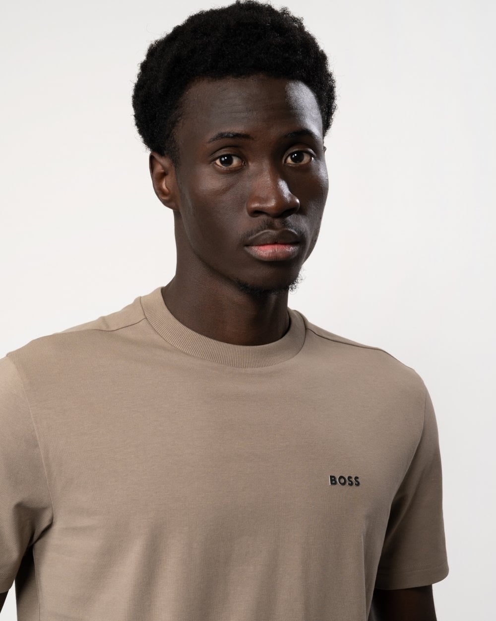 BOSS Green Tee Mens Stretch Cotton T-Shirt with Contrast Logo - Light/Pastel Green 334