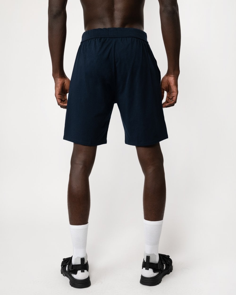 BOSS Orange Unique Mens Stretch-Cotton Pyjama Shorts with Logo Print - Dark Blue 402