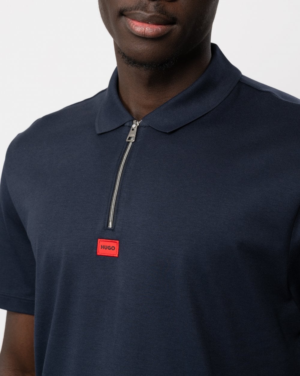 HUGO HUGO Deresom241 Mens Short Sleeve Zip Polo