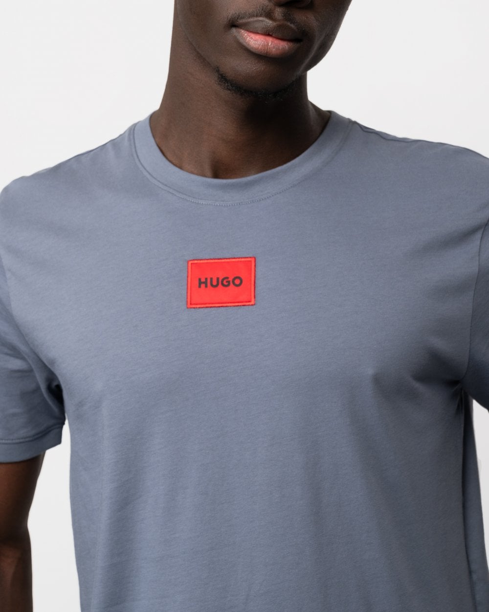 HUGO Diragolino212 Label Logo Mens T-Shirt - Open Blue 462