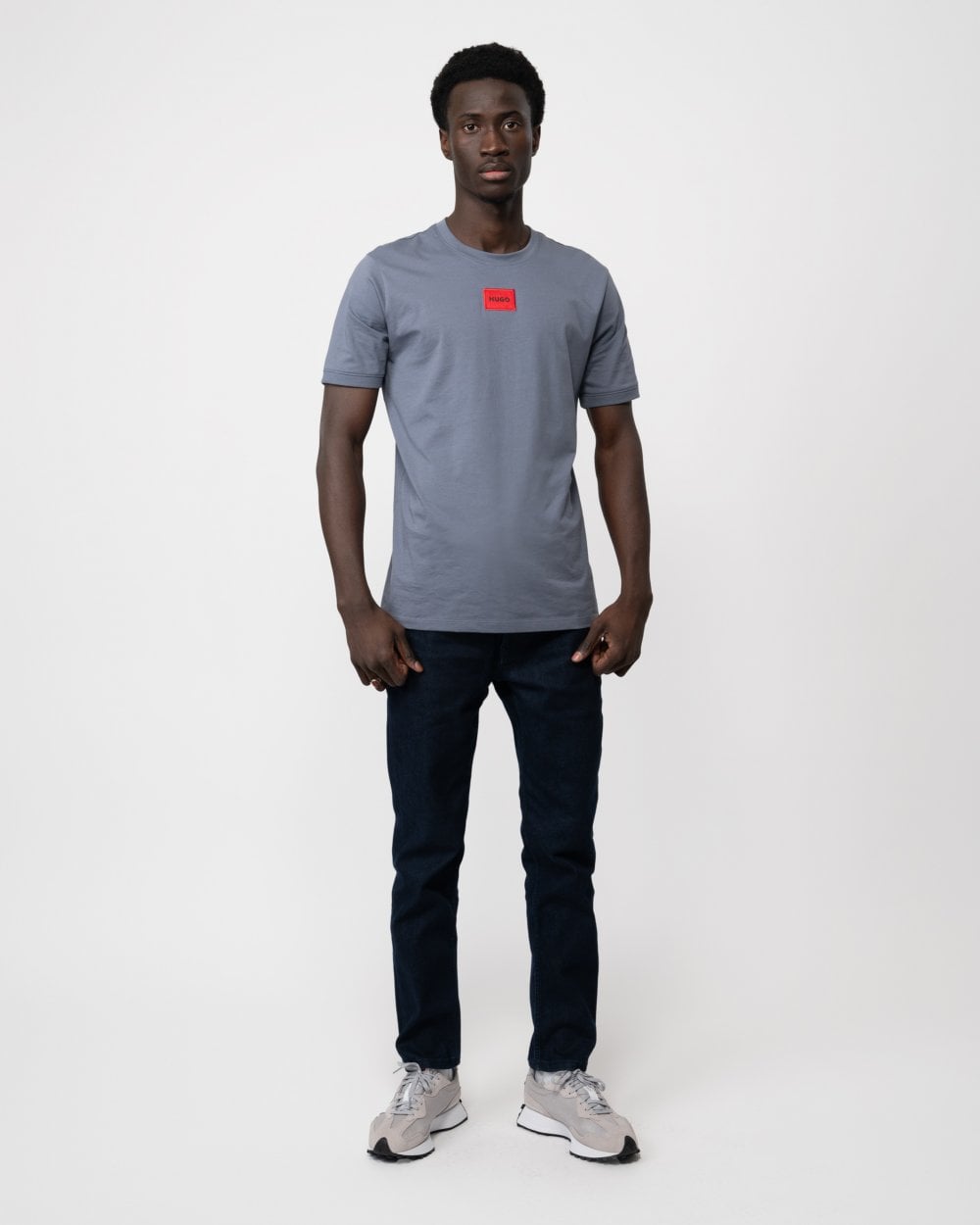HUGO Diragolino212 Label Logo Mens T-Shirt - Open Blue 462